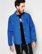 Edwin Coach Jacket Cotton E Logo In Royal Blue - Royal Blue