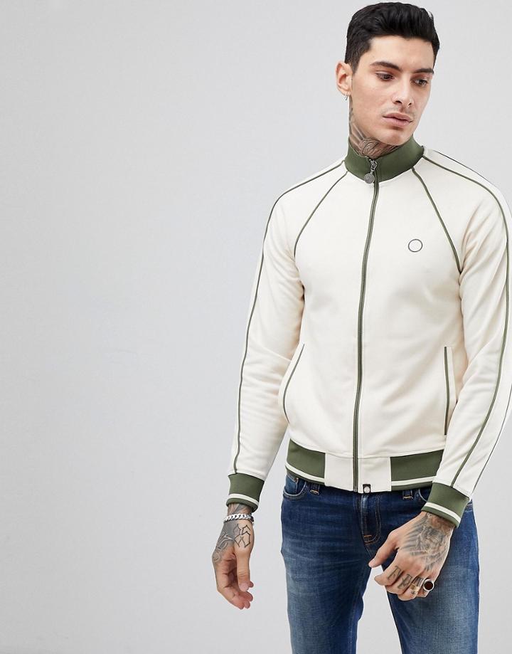 Pretty Green Clandestine Track Sweat In Stone - Stone