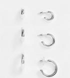 Asos Design Silver Plated Pack Of 3 Everyday Hoop Earrings