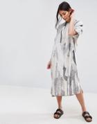 Native Youth Relaxed T-shirt Dress In Stone Print - Stone