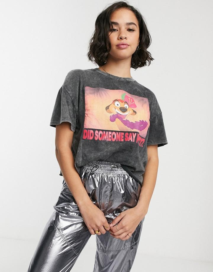 Bershka Timon T-shirt In Black