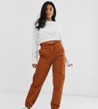 Only Petite Cargo Pants With Pocket Detail-brown