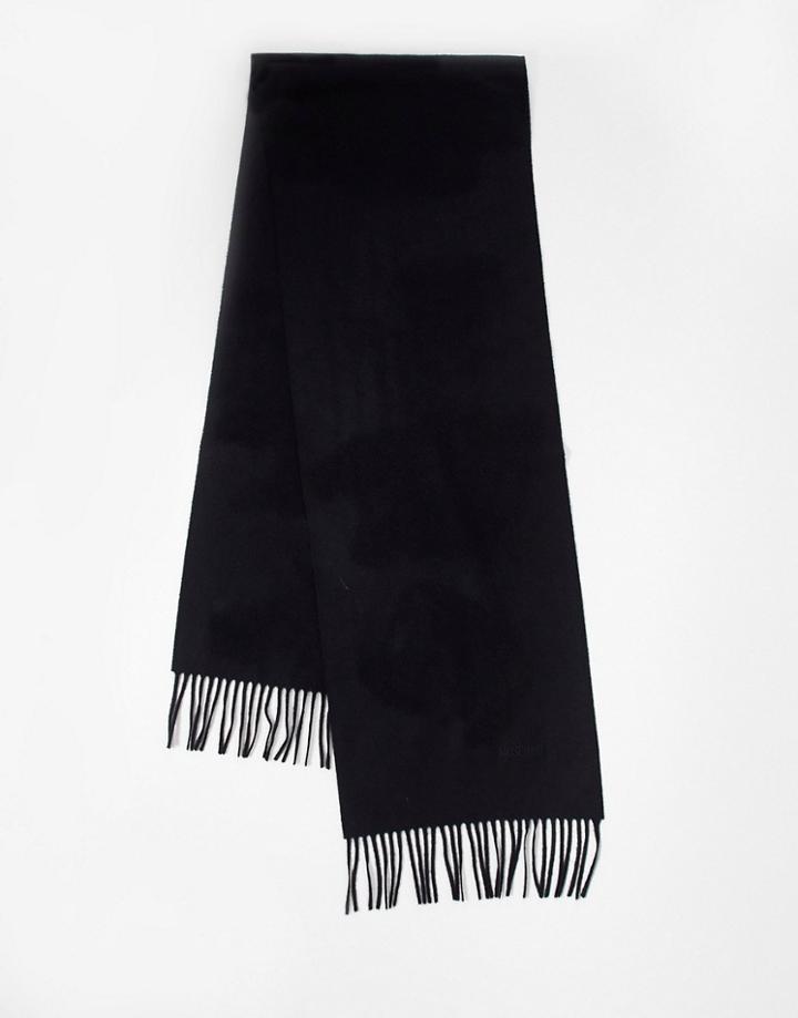 Moschino Tonal Logo Scarf In Black