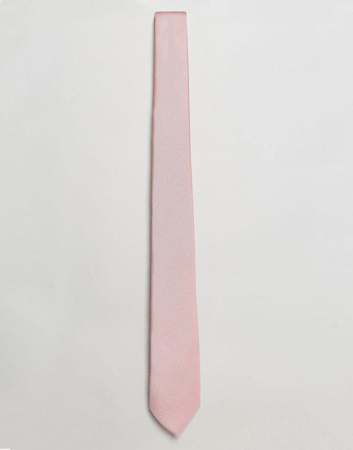 Asos Textured Tie In Pink - Pink