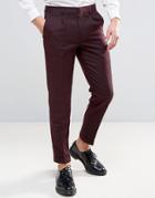 Harry Brown Slim Fit Burgundy Heritage Pants - Red