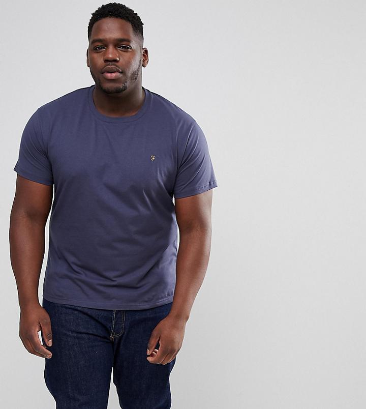 Farah Plus Farris Slim Fit T-shirt In Navy - Navy