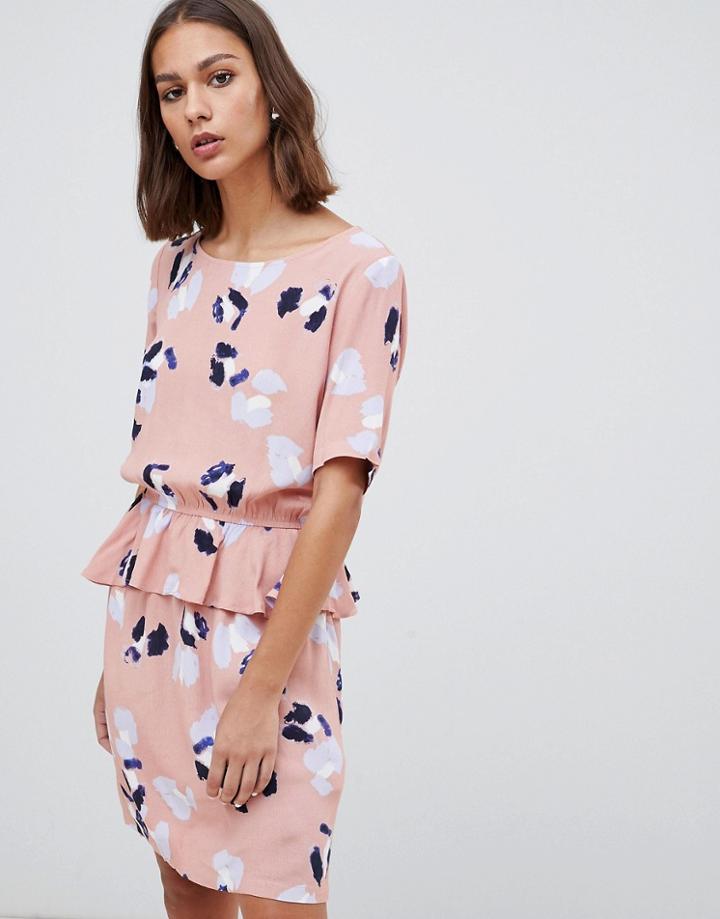 Minimum Floral Peplum Hem Mini Dress - Multi
