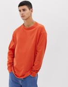 New Look Long Sleeve Cuff T-shirt In Orange - Orange