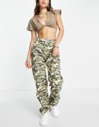 Cotton: On Carpenter Jeans In Camo-green