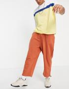 Asos Design Organic Set Oversized Sweatpants With Toggle Details In Brown