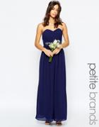 Tfnc Petite Wedding Bandeau Chiffon Maxi Dress - Navy