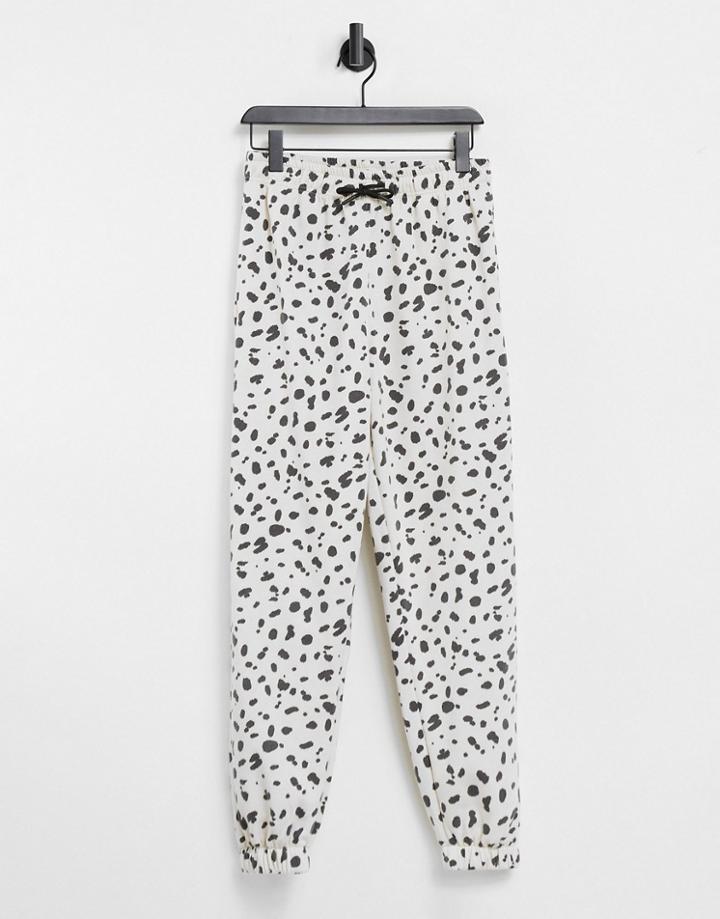 Topshop Sweatpants In Animal Print-neutral