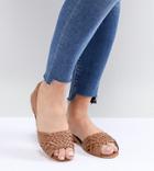 Asos Design Juna Wide Fit Leather Summer Shoes - Tan