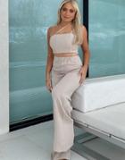 In The Style Wide Leg Pants In Stone-neutral