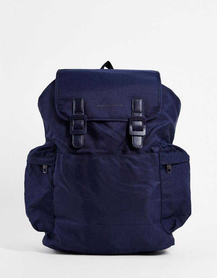 French Connection Nylon Backpack In Navy