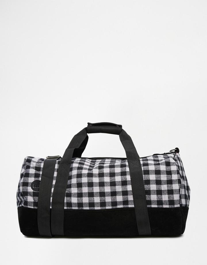 Mi-pac Gingham Barrel Bag - Black