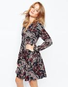 Millie Mackintosh 70s Floral Print Dress With Tie Neck - Multi Print