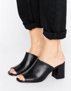 London Rebel Kitten Heel Mule - Black