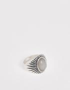 Designb Statement Ring With Stone In Silver - Silver