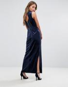 Vero Moda Velvet Lace Back Maxi Dress - Navy