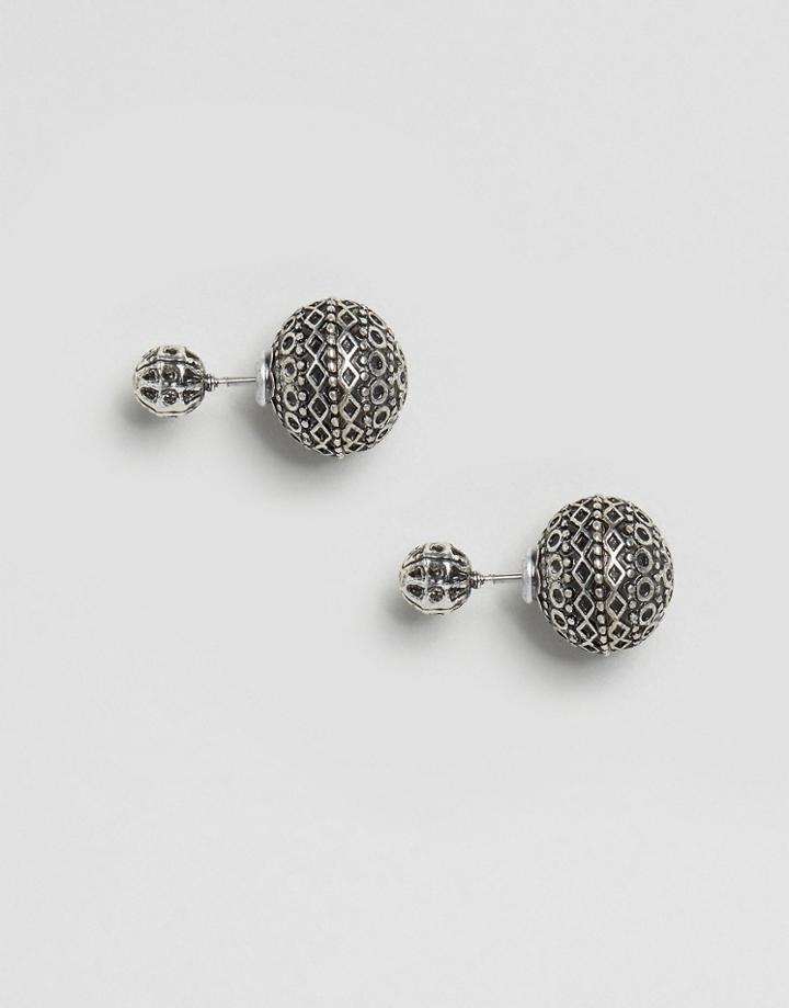 Asos Filigree Through Stud Earrings - Silver