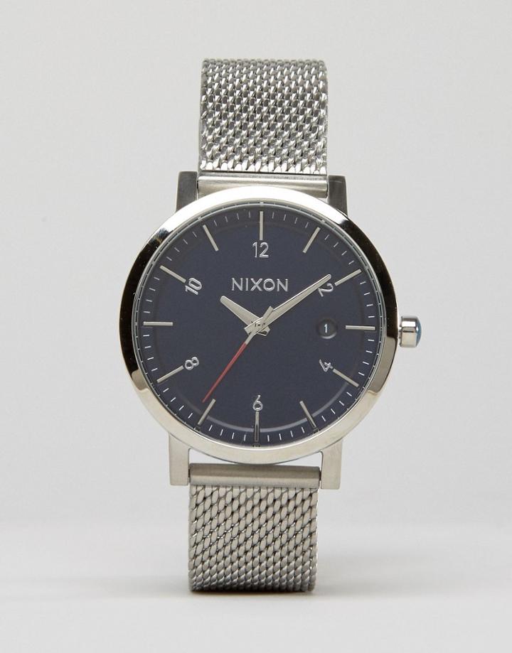 Nixon Rollo 38 Mesh Watch In Silver - Silver
