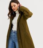 Asos Design Tall Ultimate Parka In Khaki - Green