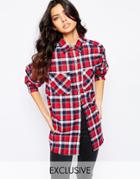 Reclaimed Vintage Brushed Check Shirt - Red