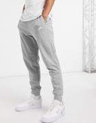 Nike Club Cuffed Jersey Pants In Gray Heather