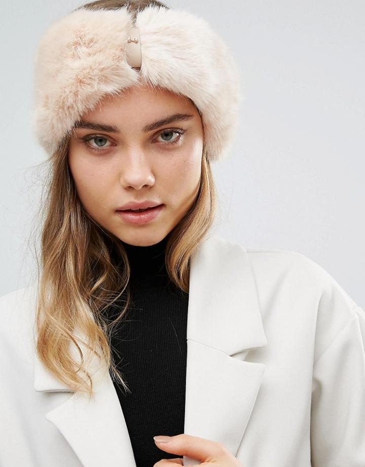 Ted Baker Mini Bow Faux Fur Headband - Pink