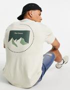 Only & Sons Oversized T-shirt With Mountain Back Print In Stone-brown