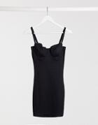 Asos Design Fuller Bust Sidika Underwire Shaping Dress-black