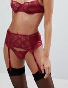 Pamela Loves Coco De Mer Lucky Suspender Belt - Red