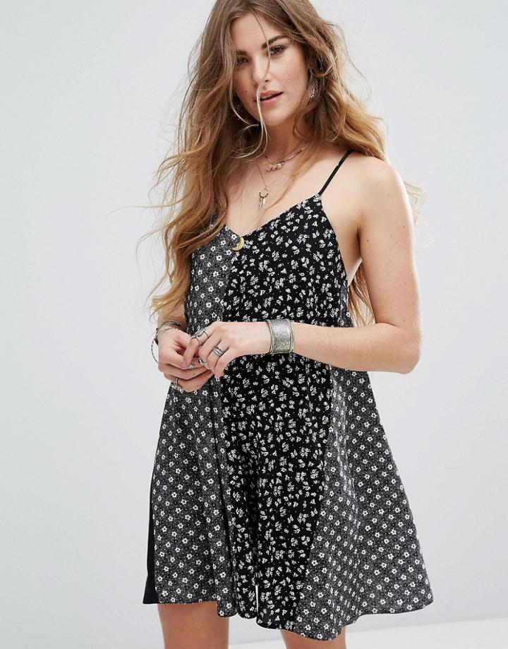 Nobody's Child Cami Swing Dress In Mixed Print - Multi