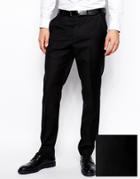 Asos Slim Fit Tuxedo Pants In 100% Wool - Black