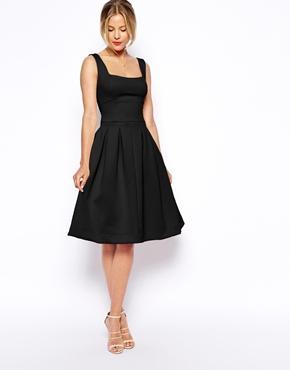 Asos Debutant Full Midi Dress - Black