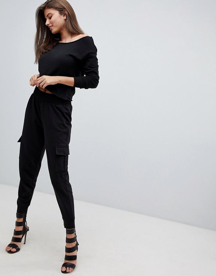 Missguided Cargo Joggers - Black
