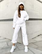 Asos Weekend Collective Set Oversized Sweatpants With Logo In White