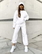 Asos Weekend Collective Set Oversized Sweatpants With Logo In White