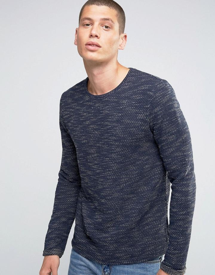 Selected Homme Woven Reverse Slub Sweat - Navy
