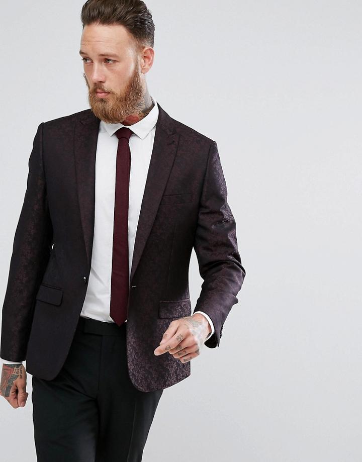 Harry Brown Berry Jacquard Blazer - Purple