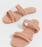 Glamorous Wide Fit Blush Flat Sandals-pink