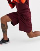 Nike Training 9 Inch Shorts In Burgundy-red