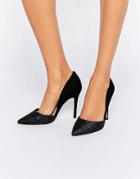Miss Kg 2 Part Court Heeled Shoes - Black