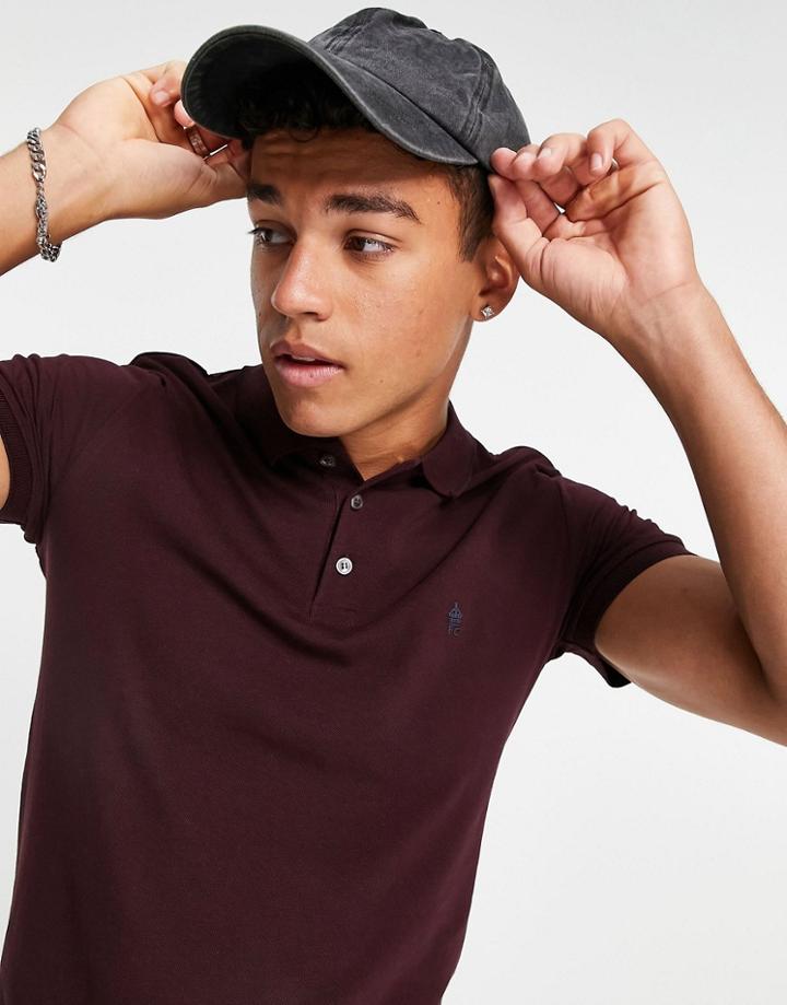 French Connection Single Tipped Pique Polo In Chateux-grey