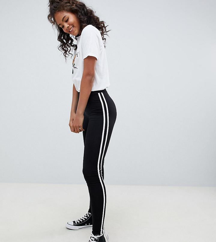 New Look Tall Side Stripe Legging - Black