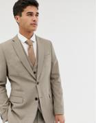 French Connection Slim Fit Plain Suit Jacket-brown
