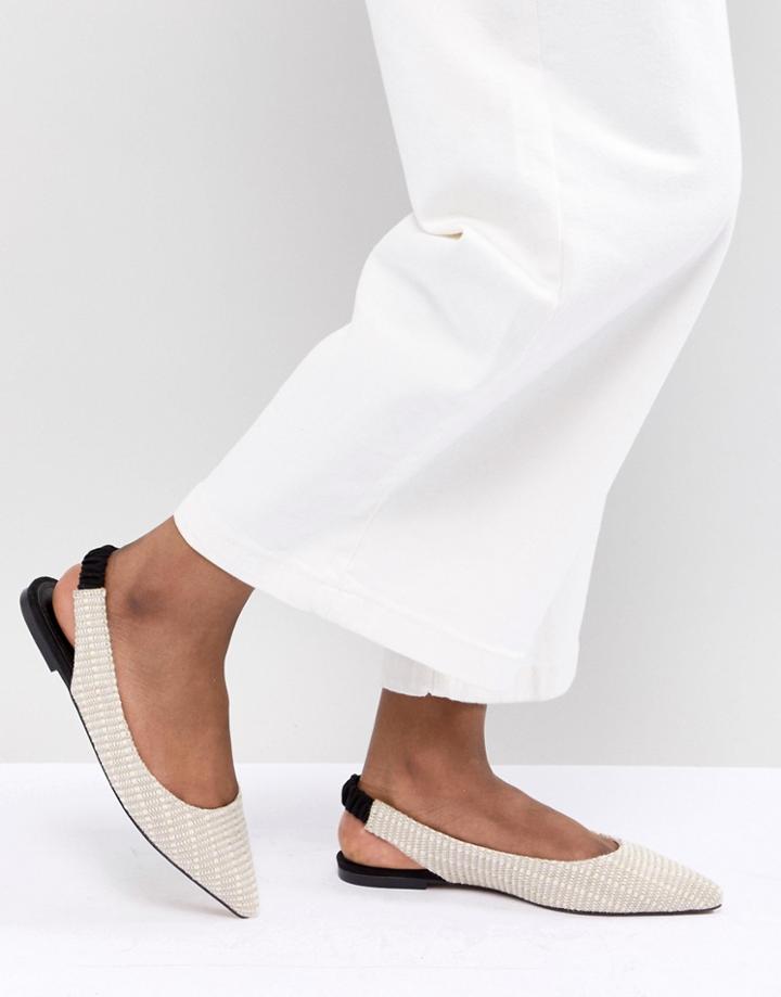 Asos Design Lady Pointed Ballet Flats - Beige