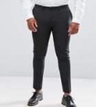 Asos Design Plus Super Skinny Smart Pants In Charcoal-gray