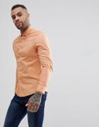 Farah Thornlea Slim Fit Poplin Shirt In Orange - Orange